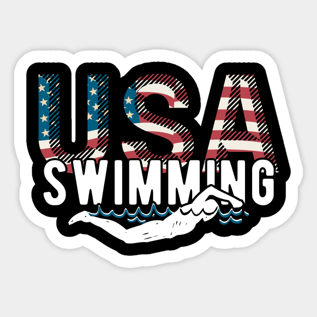 USA Swimming Team American Flag Sport Support Athlete Tokyo Sticker by andreperez87